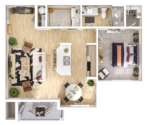 The Goat A2 3D Floor Plan